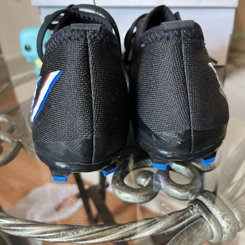 ✅ Adidas Predator Edge .3 FG Black Blue Soccer Cleats Men‎ Sz 5.5 / Women Sz 6.5